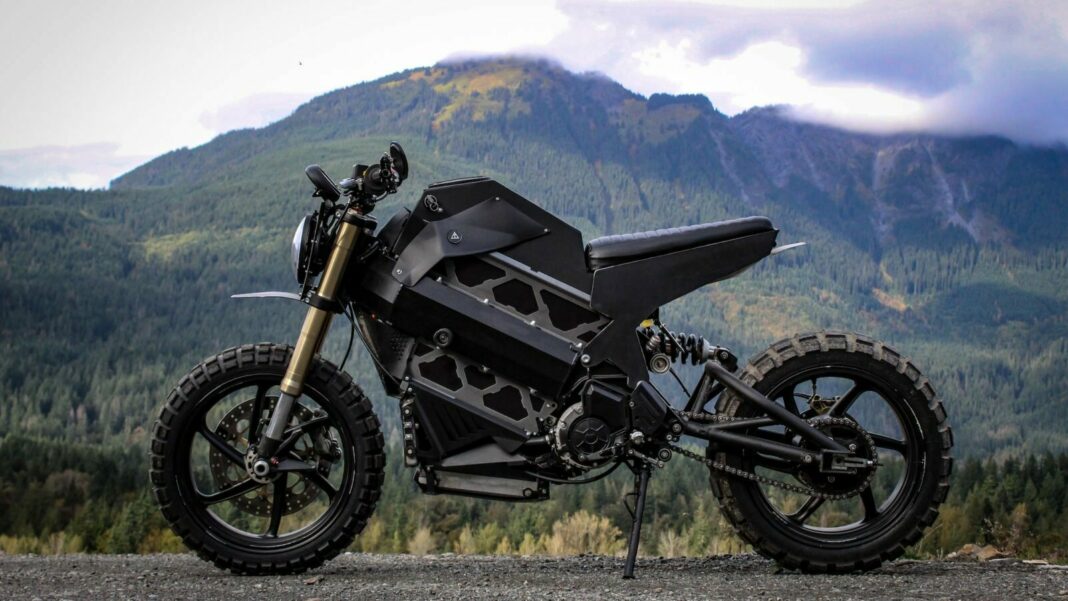 De E-Scrambler Motorcycle van Droog Moto